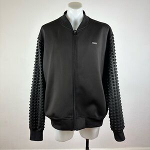 Makobi Spiked Sleeve Black Bomber Jacket